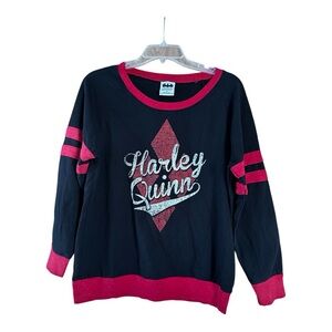 Harley Quinn Black and Red Sweatshirt, XL